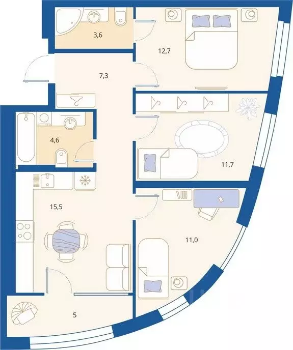 3-к кв. Пензенская область, Пенза Арбеково жилрайон, Дальнее Арбеково ... - Фото 1