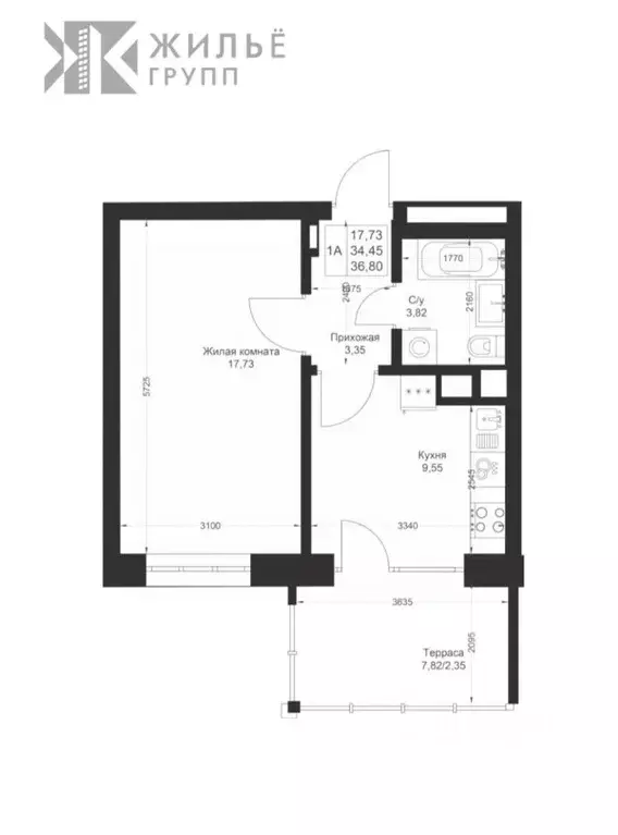 1-к кв. Татарстан, Лаишевский район, Столбищенское с/пос, с. Усады  ... - Фото 2