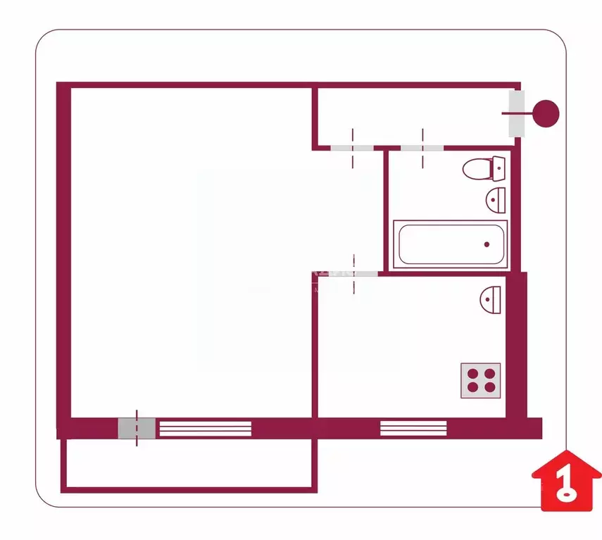 1-к кв. Омская область, Омск Городок Нефтяников мкр, ул. 50 лет ... - Фото 1