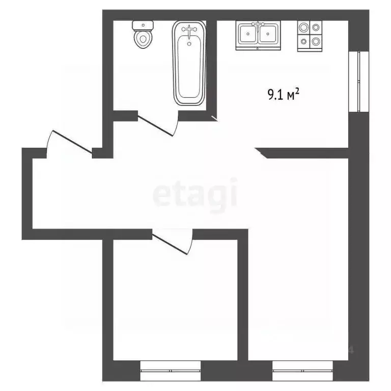 1-к кв. Кемеровская область, Ленинск-Кузнецкий Кузбасская ул., 108/3 ... - Фото 0