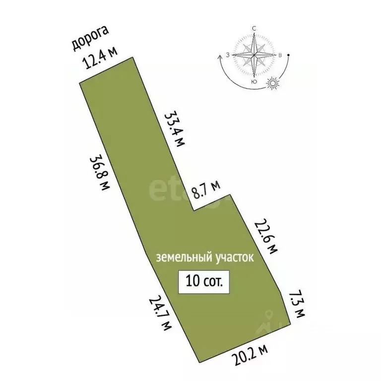 Участок в Севастополь с. Россошанка, ул. Запрудная (10.0 сот.) - Фото 1