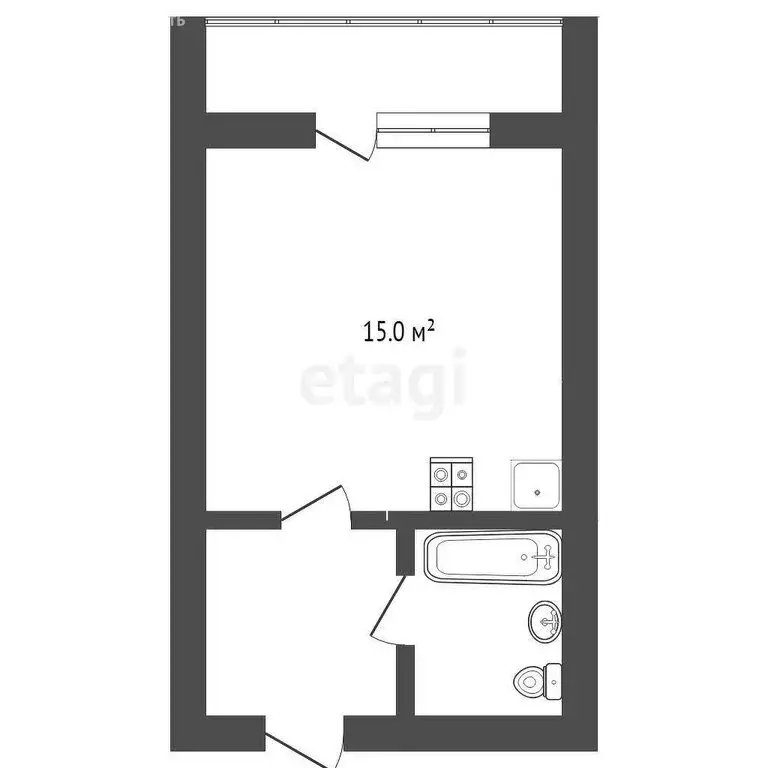 Квартира-студия: Тюмень, Станционная улица, 26Бк2 (24.2 м) - Фото 0
