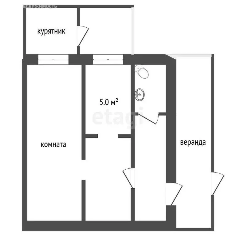 1-комнатная квартира: посёлок Заря, улица Ленина, 1Ж (33.4 м) - Фото 1