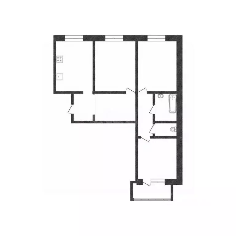 3-к кв. Курганская область, Курган Заозерный жилрайон, 2-й мкр, 7 ... - Фото 2