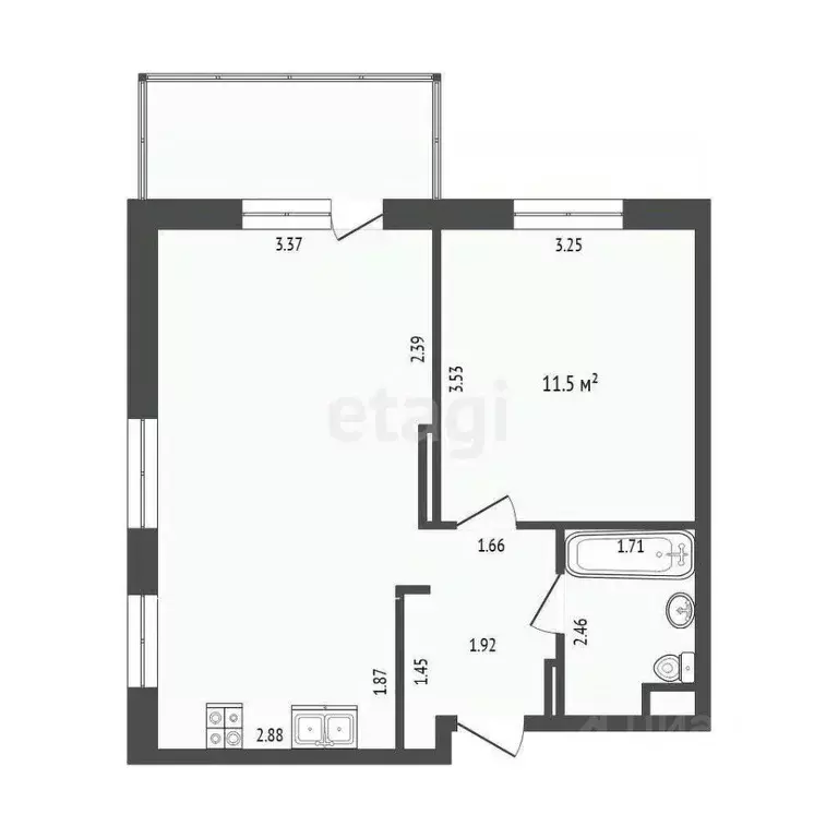 1-к кв. Тюменская область, Тюмень Профсоюзная ул., 53 (40.1 м) - Фото 1