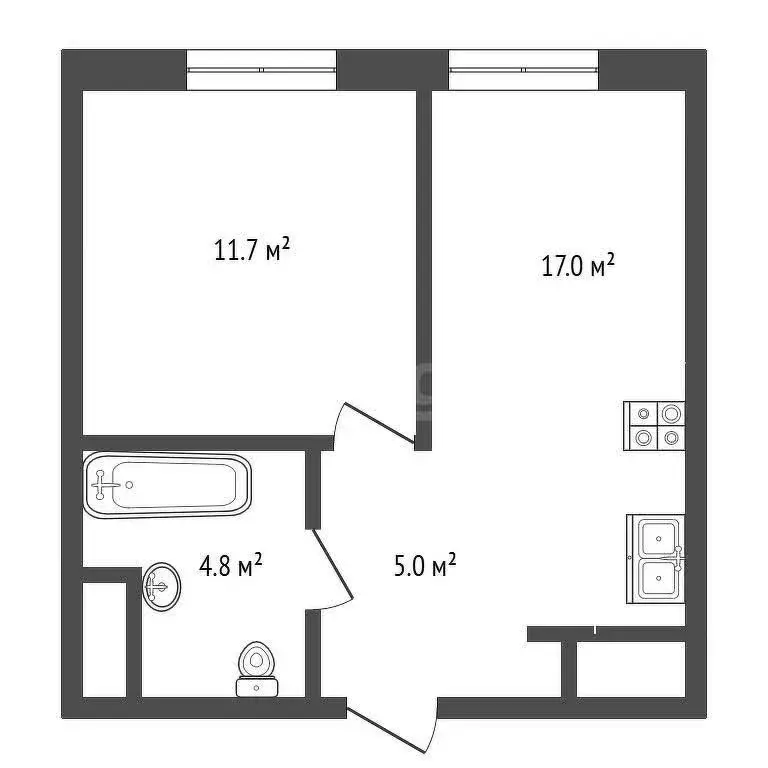 1-комнатная квартира: Тюмень, Новгородская улица, 22 (33.5 м) - Фото 1