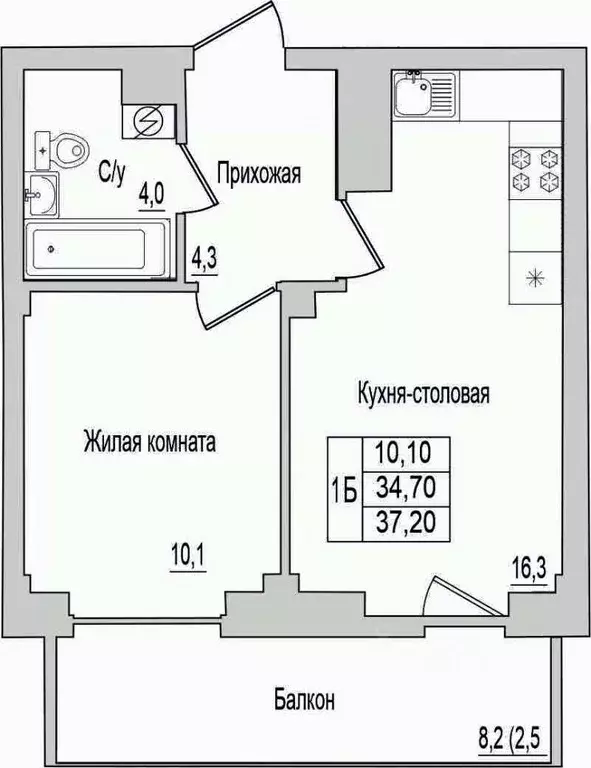 1-к кв. Псковская область, Псковский район, Завеличенская волость, д. ... - Фото 1