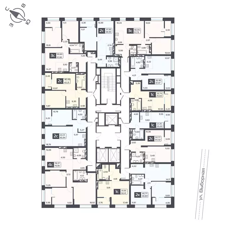 2-к квартира, 38.95 м - Фото 1