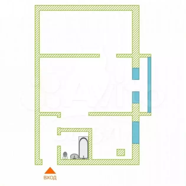 2-к. квартира, 42,6 м, 3/4 эт. - Фото 0