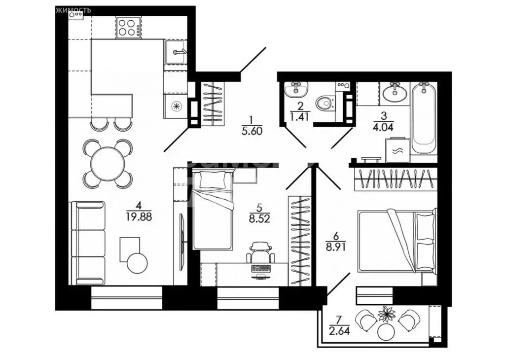 3-комнатная квартира: Липецк, микрорайон Университетский, ЖК ... - Фото 1