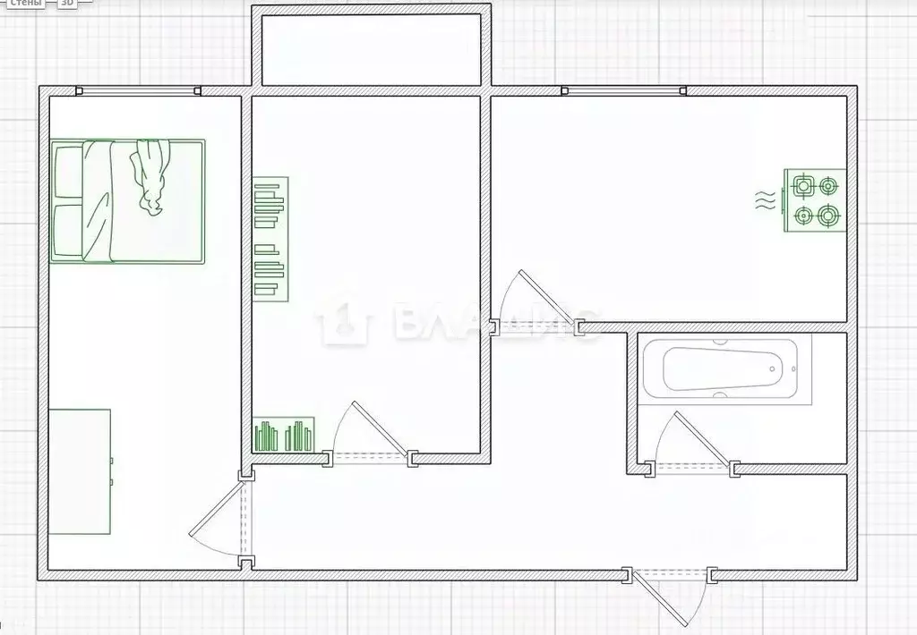 2-к кв. Пензенская область, Пенза ул. Островского, 6 (40.9 м) - Фото 2