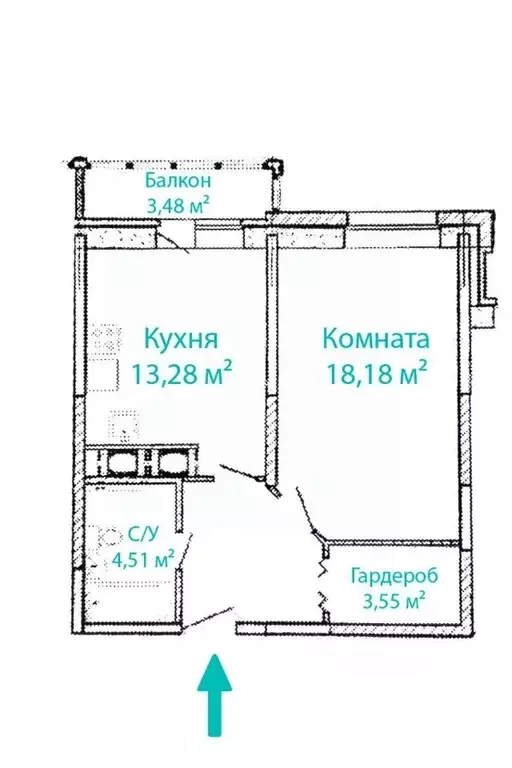 1-к кв. Санкт-Петербург Варшавская ул., 6к1 (45.84 м) - Фото 1