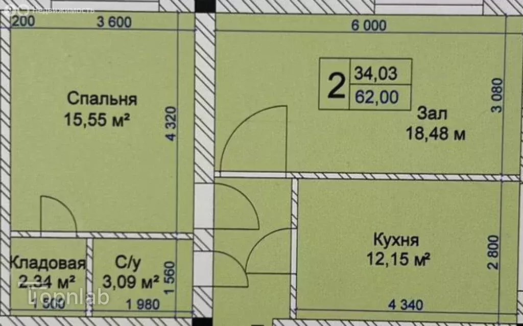 2-комнатная квартира: Нальчик, улица Шогенова, 77 (62 м) - Фото 0
