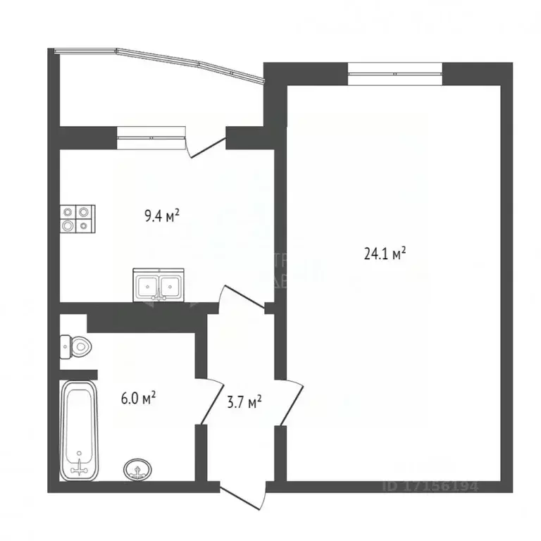 1-к кв. Тюменская область, Тюмень ул. Московский Тракт, 150 (43.6 м) - Фото 1
