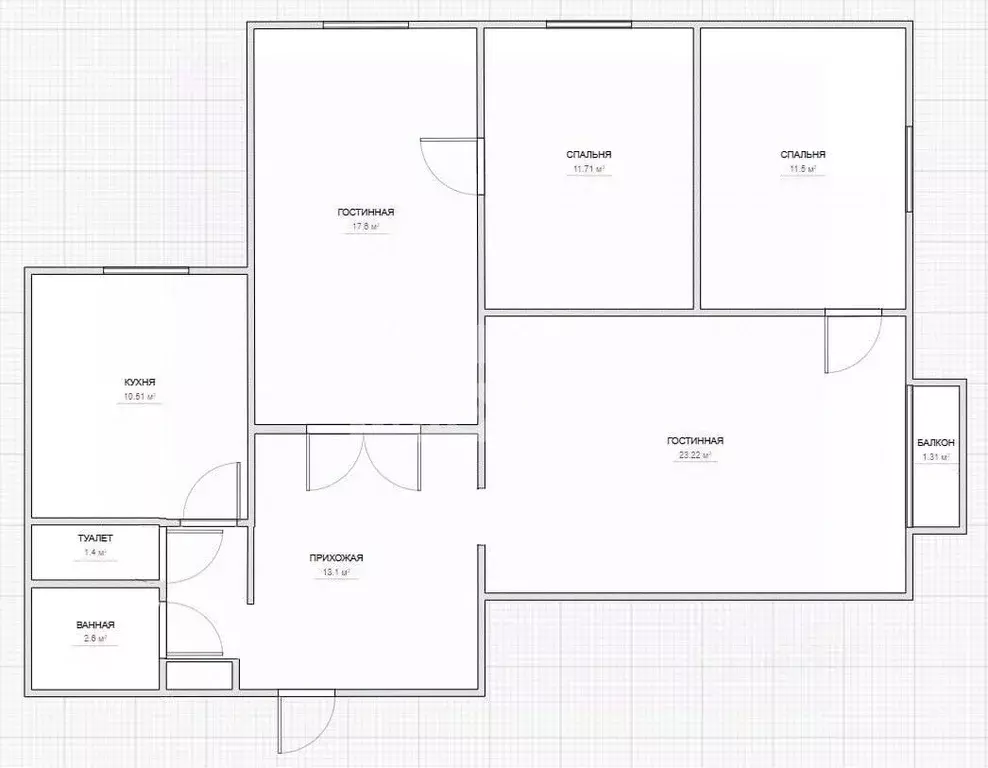 4-к кв. Москва Каширское ш., 9К1 (92.6 м) - Фото 2