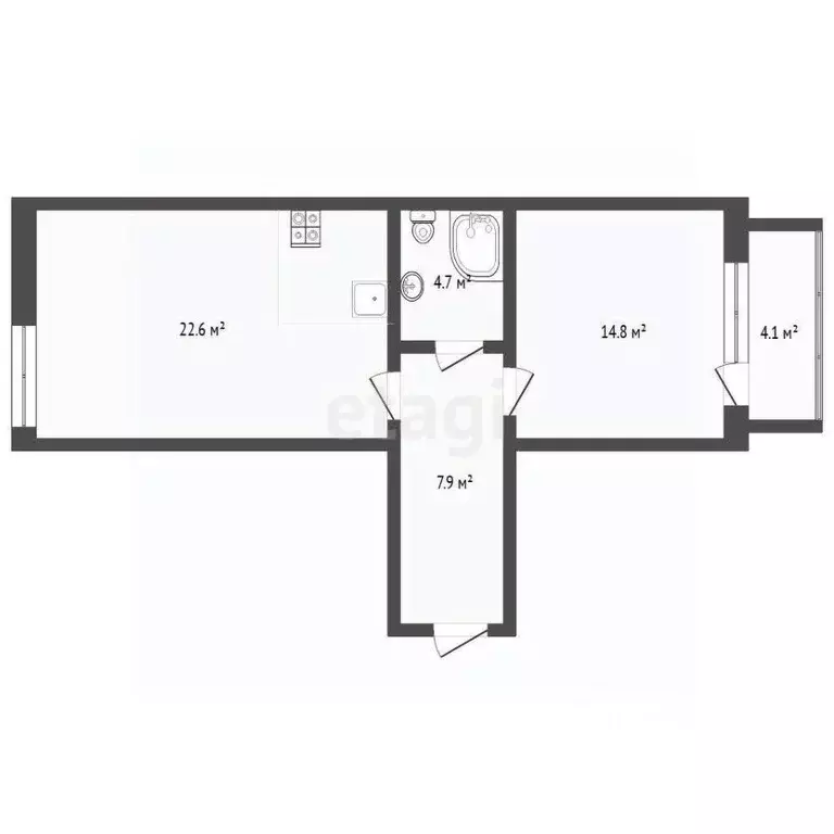 1-к кв. Тюменская область, Тюмень Солнечный проезд, 7 (50.0 м) - Фото 1