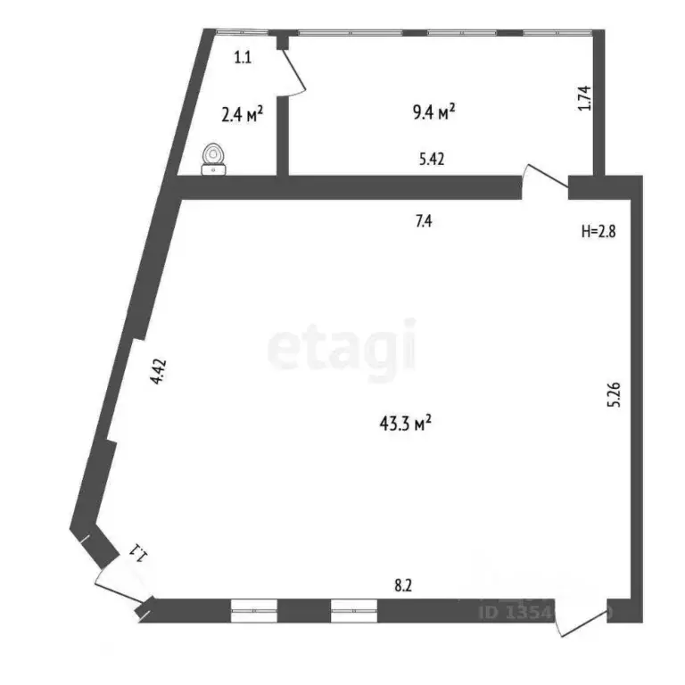Офис в Крым, Ялта ул. Сеченова, 47 (55 м) - Фото 2