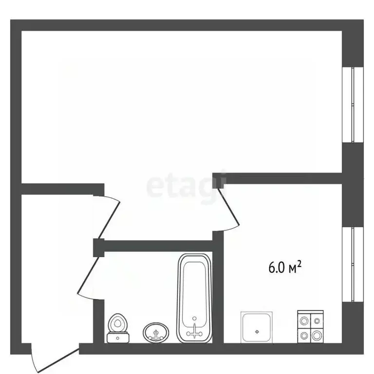 1-к кв. Тюменская область, Тюмень Ямская ул., 87 (29.3 м) - Фото 1