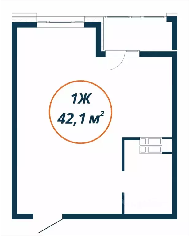 Студия Приморский край, Находка  (42.1 м) - Фото 1