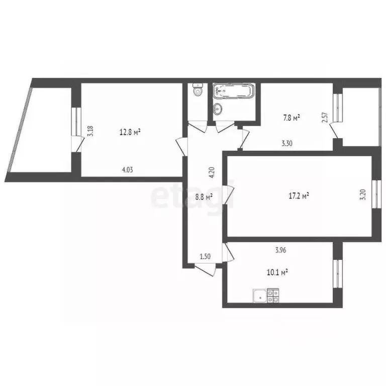 3-к кв. Крым, Симферополь ул. Бела Куна (58.5 м) - Фото 1