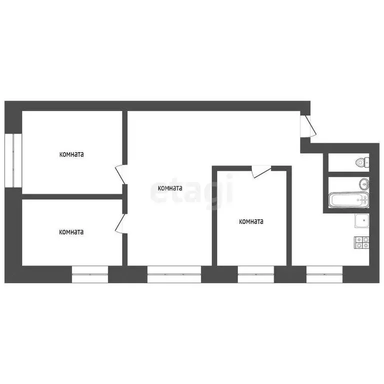4-комнатная квартира: Ялуторовск, улица Свердлова, 41 (60.3 м) - Фото 0