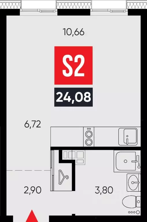 1-к кв. Иркутская область, Иркутск ул. Ширямова, 26 (24.08 м) - Фото 1
