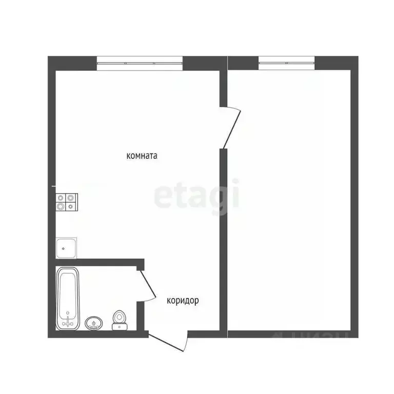 1-к кв. Кемеровская область, Юрга ул. Кирова, 20А (36.7 м) - Фото 0