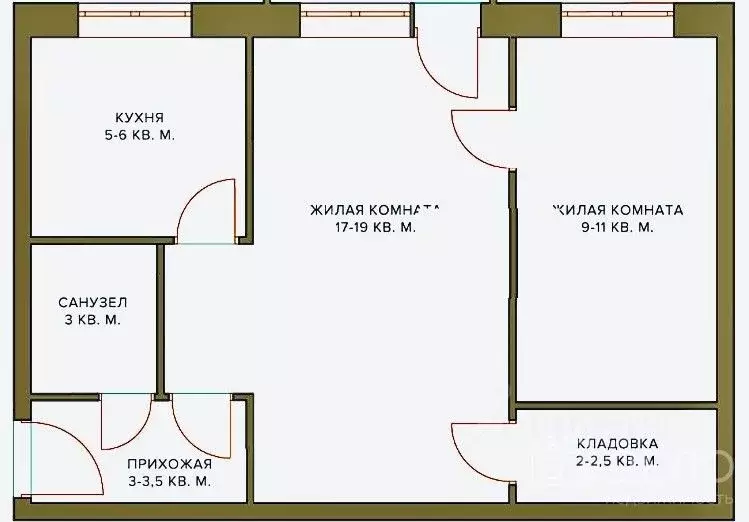 2-к кв. Рязанская область, Рязань ул. Есенина, 68 (43.8 м) - Фото 0