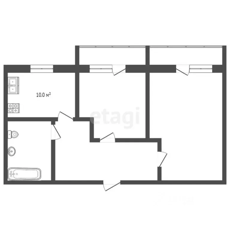 2-к кв. Ростовская область, Аксай ул. Вартанова, 31 (68.0 м) - Фото 2