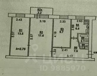 3-к кв. Ростовская область, Ростов-на-Дону Казахская ул., 71а (58.5 м) - Фото 1