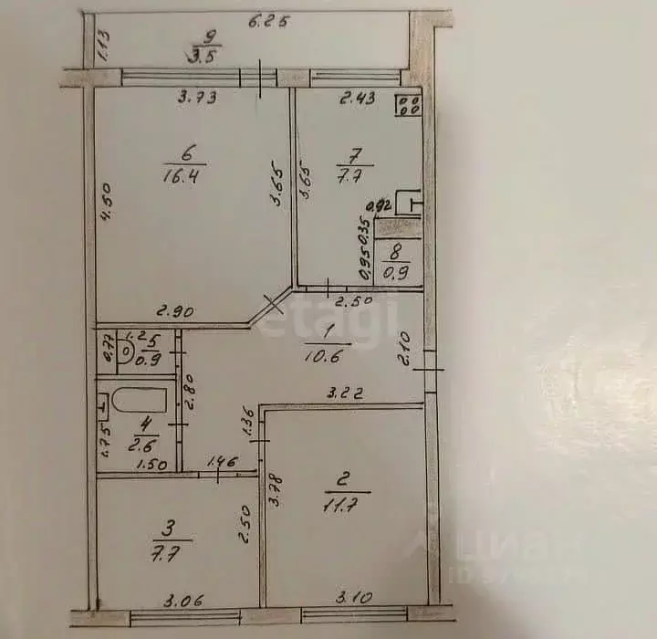 3-к кв. Татарстан, Высокогорский район, с. Чепчуги Советская ул., 14 ... - Фото 2