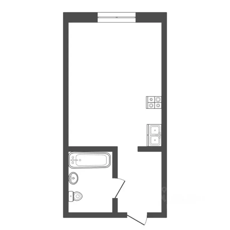 Студия Тюменская область, Тюмень ул. 50 лет Октября, 57В (20.5 м) - Фото 1