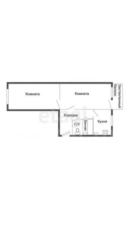 2-комнатная квартира: Венёв, микрорайон Южный, 5 (44 м) - Фото 0