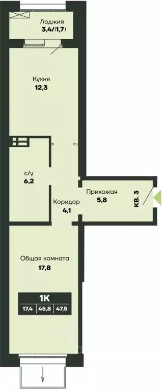 1-к кв. Новосибирская область, Новосибирск Гренландия жилой комплекс ... - Фото 1