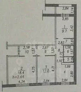 3-к кв. Кемеровская область, Новокузнецк ул. Звездова, 30 (66.0 м) - Фото 1
