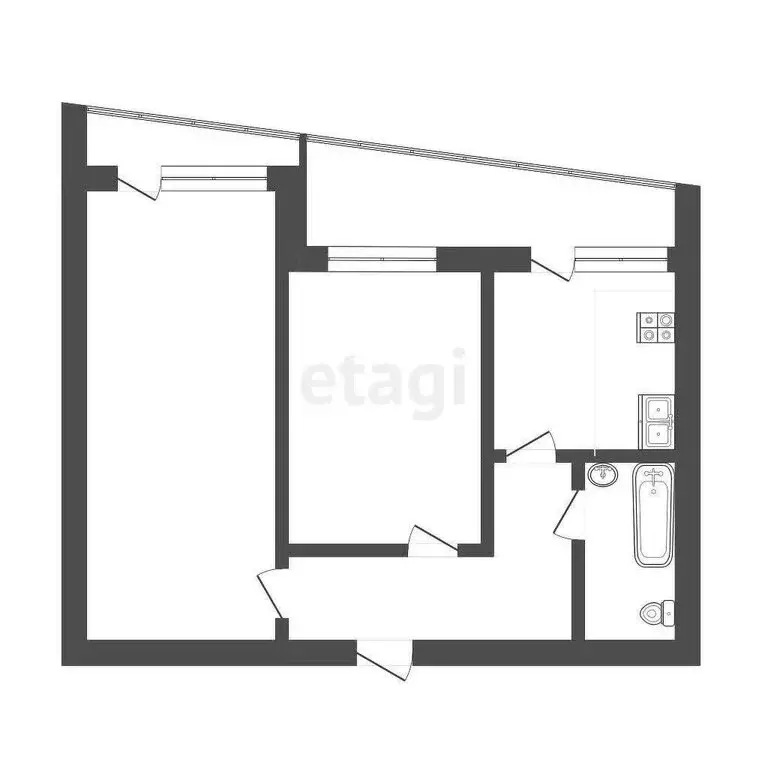 2-комнатная квартира: Тюмень, улица Республики, 92 (48.6 м) - Фото 0