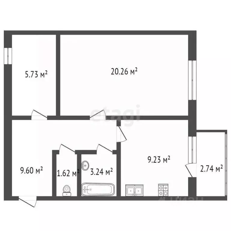 1-к кв. Тамбовская область, Тамбов ул. Куйбышева, 59 (48.1 м) - Фото 0