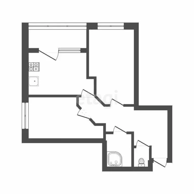 2-комнатная квартира: Тула, улица Болдина, 1к1 (60.4 м) - Фото 1