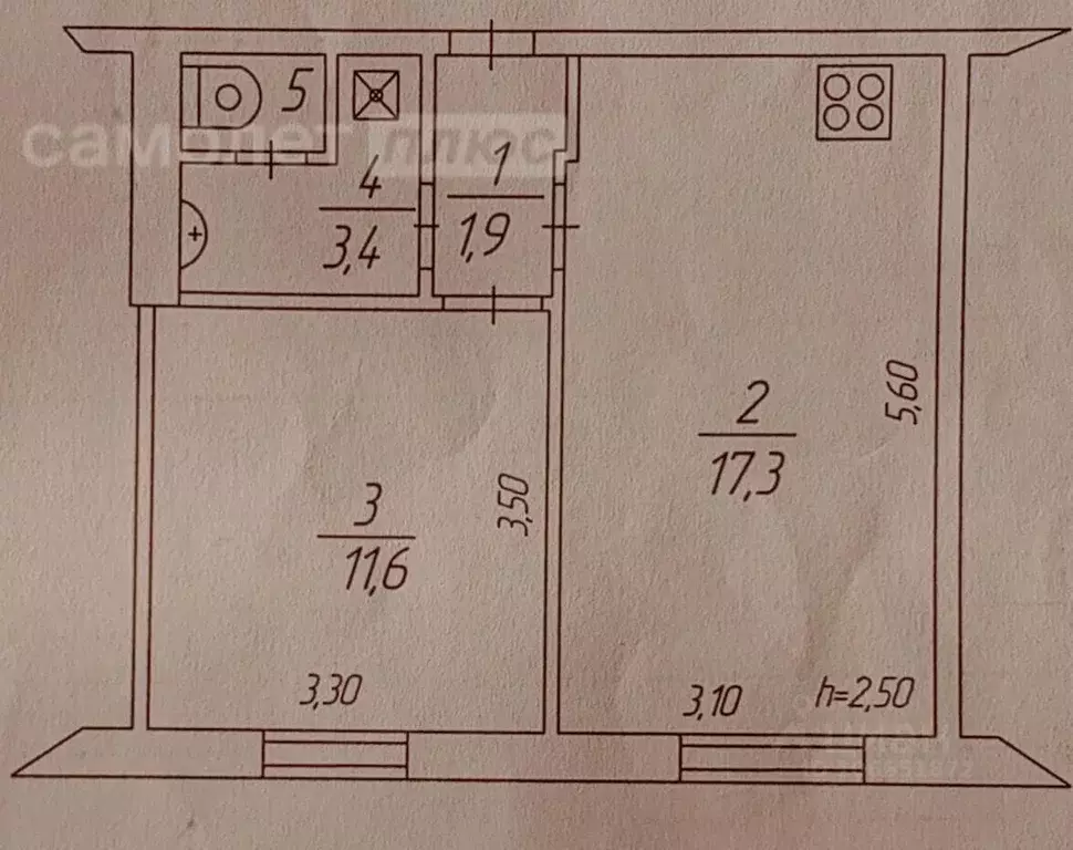 1-к кв. Челябинская область, Челябинск ул. Молодогвардейцев, 33 (35.2 ... - Фото 1