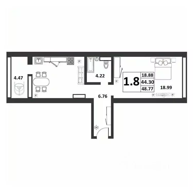 1-к кв. Новгородская область, Великий Новгород ул. Якова Павлова, 15 ... - Фото 1
