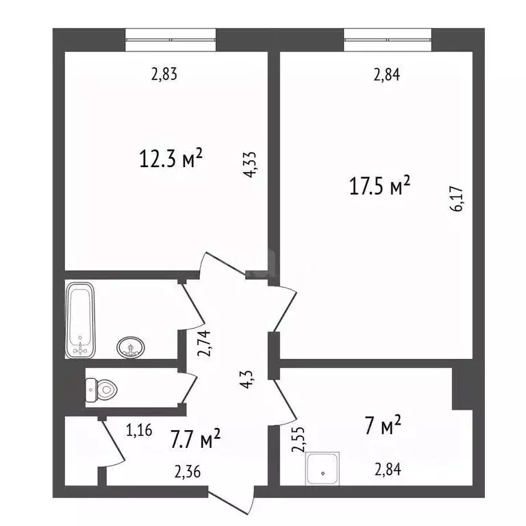 2-к кв. Красноярский край, Красноярск Северный мкр, ул. Урванцева, 29 ... - Фото 2