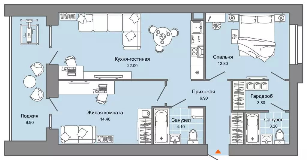 2-к кв. Пермский край, Пермь ул. Дзержинского, 31Б (72.0 м) - Фото 2