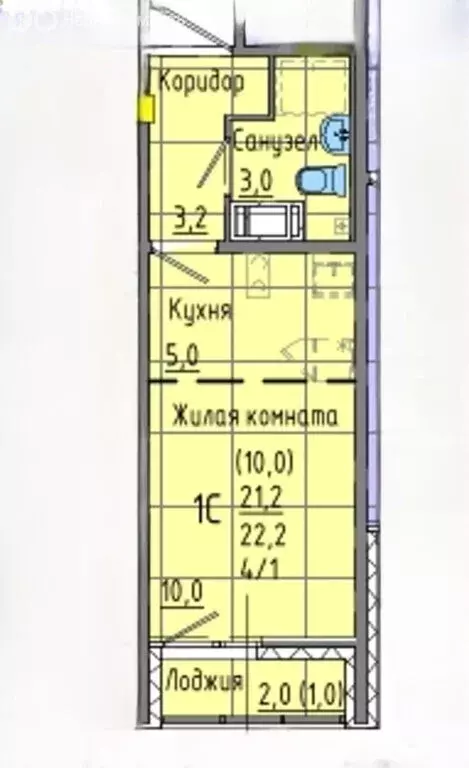 Квартира-студия: Екатеринбург, улица Евгения Савкова, 23/2 (21.2 м) - Фото 0