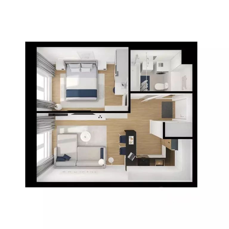 1-к кв. Московская область, Мытищи Яуза Парк жилой комплекс, к6 (33.9 ... - Фото 2