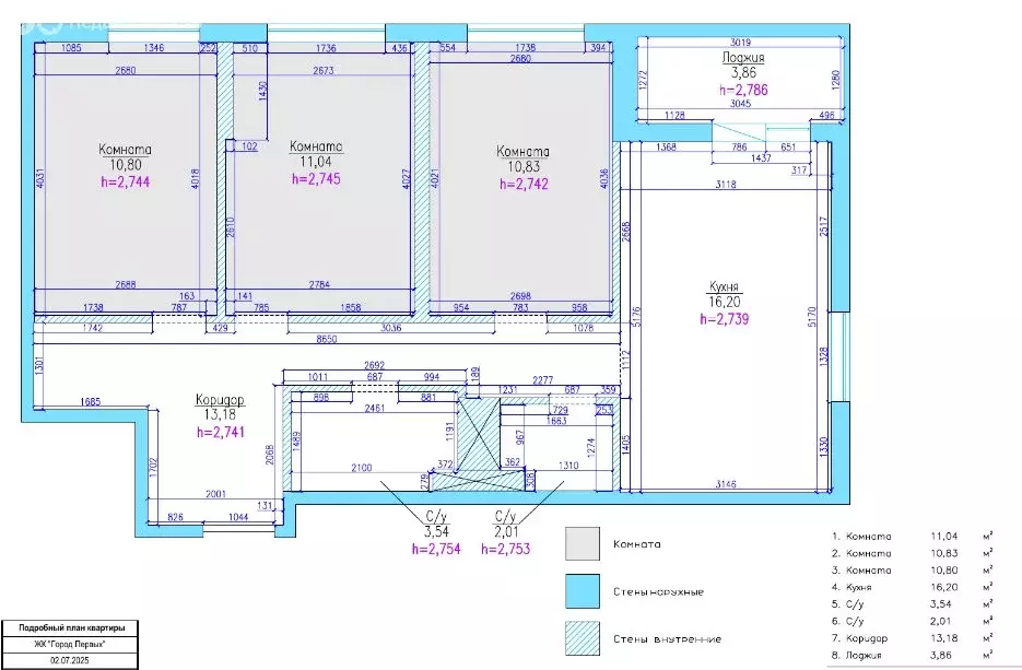 3-комнатная квартира: деревня Новосаратовка, улица Первых, 4к5 (67.6 ... - Фото 2