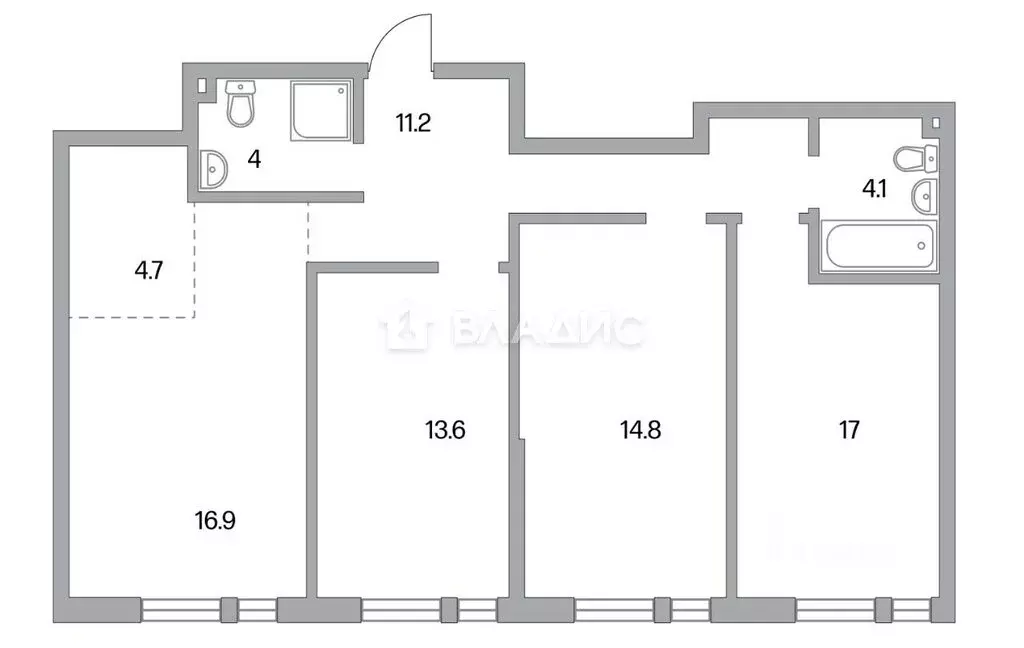 4-комнатная квартира: Москва, Дмитровское шоссе, 73Б (86.9 м) - Фото 1