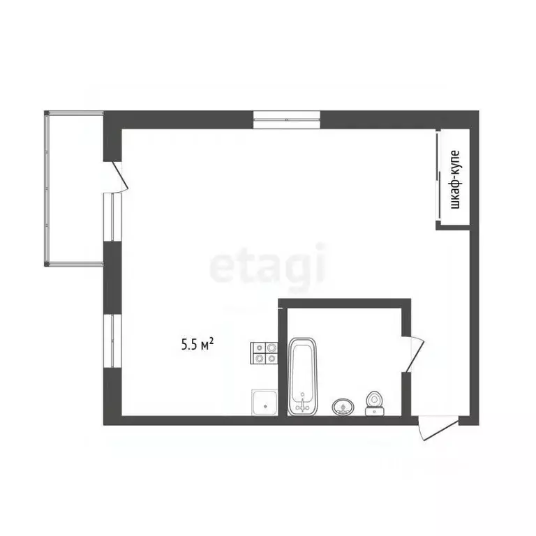 Студия Хабаровский край, Амурск Амурская ул., 7 (31.5 м) - Фото 2