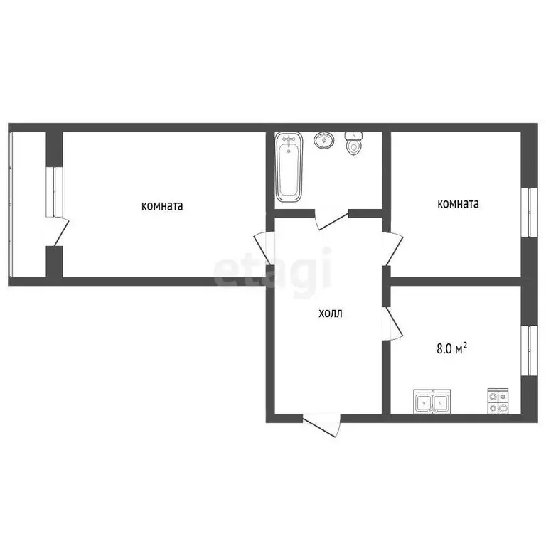 2-комнатная квартира: Ярославль, проспект Машиностроителей, 40 (49.6 ... - Фото 0