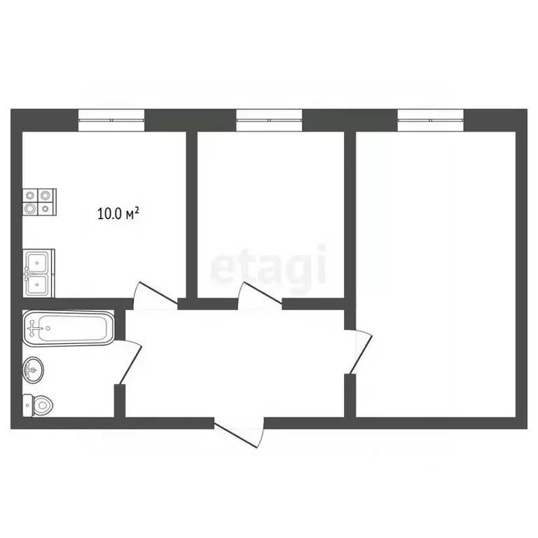 2-к кв. Московская область, Серпухов Борисовское ш., 15 (49.5 м) - Фото 2