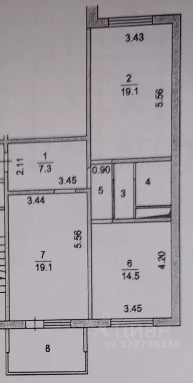2-к кв. Московская область, Подольск ул. Циолковского, 3а (67.2 м) - Фото 1
